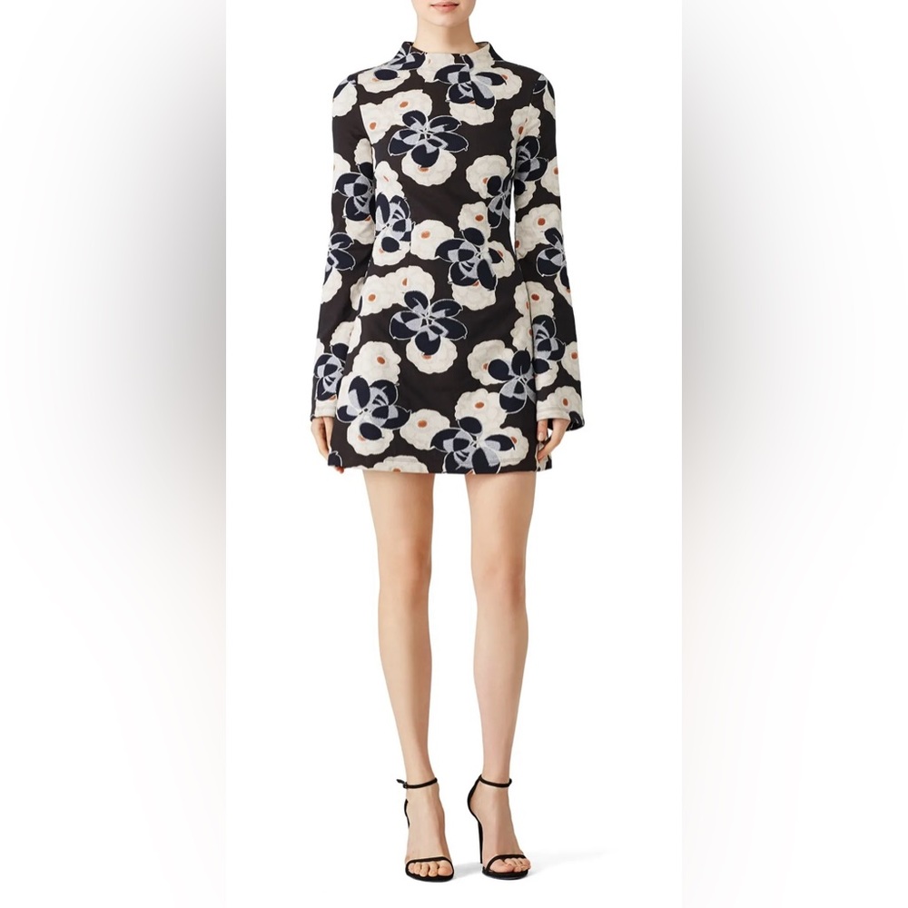 SUNO Mock Neck Floral Printed Dress